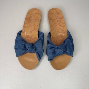 Blowfish Malibu Ginah Slide Sandal Size 7 Blue Twilight Smokey Twill Braided